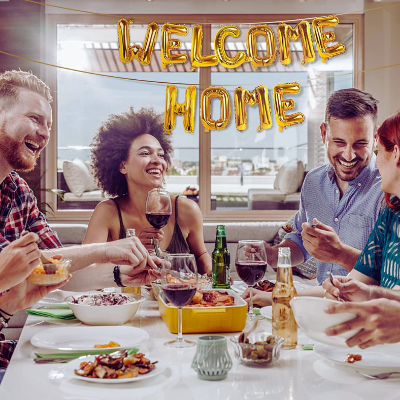 Welcome Home Foil Banner Balloons Set - Complete Decorative Pack - (Pack of 1 Set)