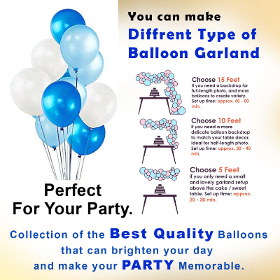 Ultimate Blue Theme Birthday Decoration Set: Banner, Net Curtain, Balloons, Confetti Balloons, Balloon Arch, Both Side Tape - Comprehensive Party Kit - (Pack of 95 Pcs)