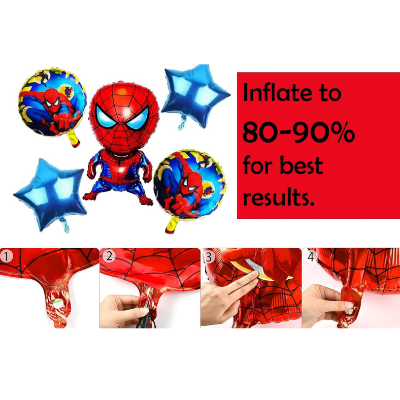 Spider-Man Birthday Decoration Set: Foil Banner, Foil Backdrop Curtain, HQ Balloons - Complete Decoration Package - (68 Pcs)
