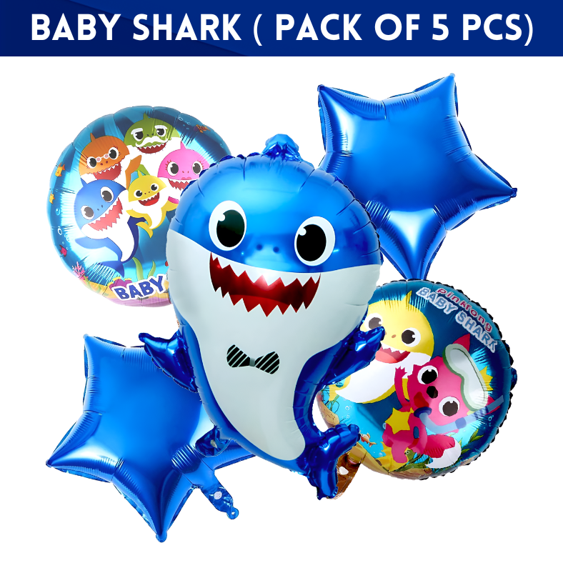 Themed Foil Balloons for Kids' Parties – Includes Hello Kitty, Cocomelon, Boss Baby, Unicorn, Frozen, Jungle, Car & Spider-Man, Baby Boy & Girl Designs – (Pack of 05 Pcs)