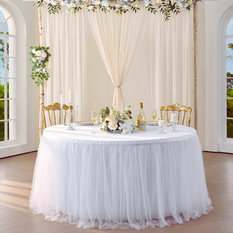 Table Skirt for Birthday Party, Wedding, & Cake Table Decoration- (Pack of 1 Pcs)