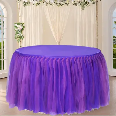 Table Skirt for Birthday Party, Wedding, & Cake Table Decoration- (Pack of 1 Pcs)