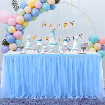 Table Skirt for Birthday Party, Wedding, & Cake Table Decoration- (Pack of 1 Pcs)