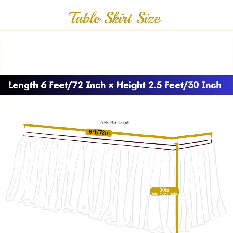 Table Skirt for Birthday Party, Wedding, & Cake Table Decoration- (Pack of 1 Pcs)
