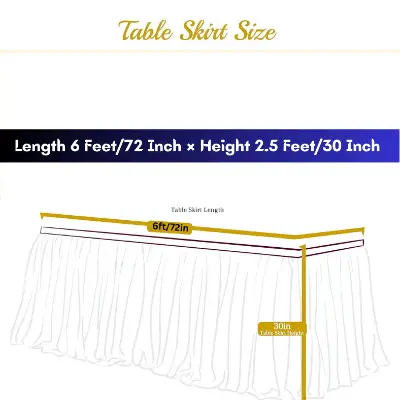 Table Skirt for Birthday Party, Wedding, & Cake Table Decoration- (Pack of 1 Pcs)