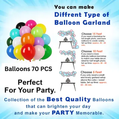 Rainbow Delight: Birthday Decoration Combo Pack - Birthday Banners, Rainbow Foil Curtains, High Quality Balloons, Balloon Arch with Both-Side Tape & Pumper - Full Package (76 Pcs)
