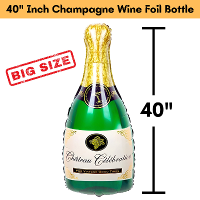 Champagne Bottle Shape Foil Balloon for Birthday, Anniversary, Wedding Party, Bachelor Party & Events- (Pack of 1 Pcs)