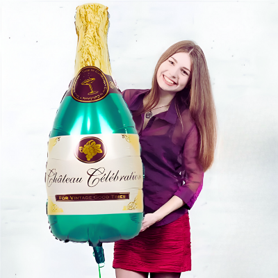 Champagne Bottle Shape Foil Balloon for Birthday, Anniversary, Wedding Party, Bachelor Party & Events- (Pack of 1 Pcs)