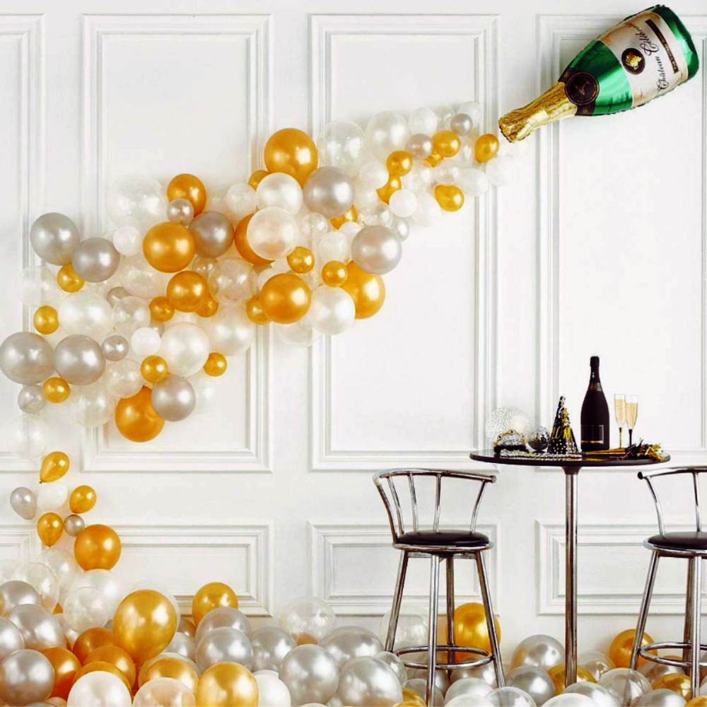 Champagne Bottle Shape Foil Balloon for Birthday, Anniversary, Wedding Party, Bachelor Party & Events- (Pack of 1 Pcs)