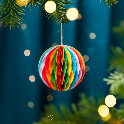 Rainbow Party Decoration Honeycomb Balls - Perfect for Birthdays, Anniversaries, Baby Showers, and Events - (Set of 5 Pcs)