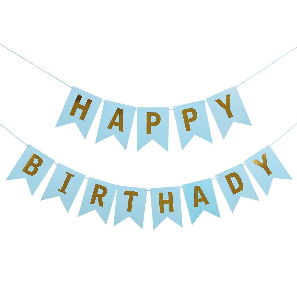 Colorful Birthday Banner: Black, Red, Light Blue, Pink, and White Paper Birthday Banner- (Pack of 1 Pcs)