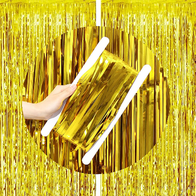 Foil Curtain Backdrop Golden, Silver, Blue, Red, Black & Pink Foil Curtain Backdrop- (Pack of 1 Pcs)