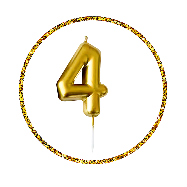 Add Sparkle to Your Party with Golden Number Candle- (Pack of 1 Pcs)