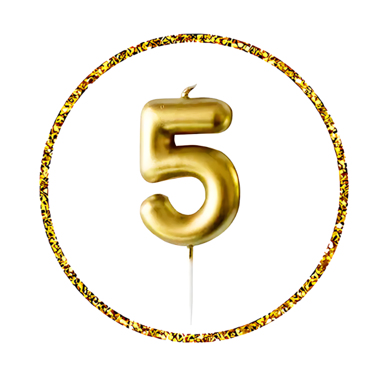 Add Sparkle to Your Party with Golden Number Candle- (Pack of 1 Pcs)