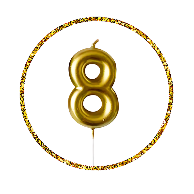 Add Sparkle to Your Party with Golden Number Candle- (Pack of 1 Pcs)