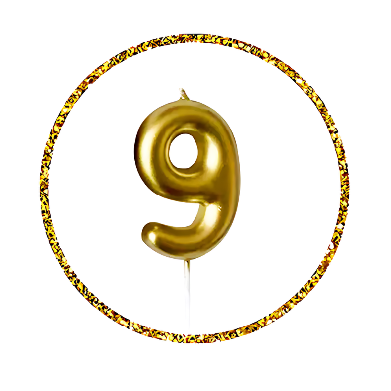 Add Sparkle to Your Party with Golden Number Candle- (Pack of 1 Pcs)