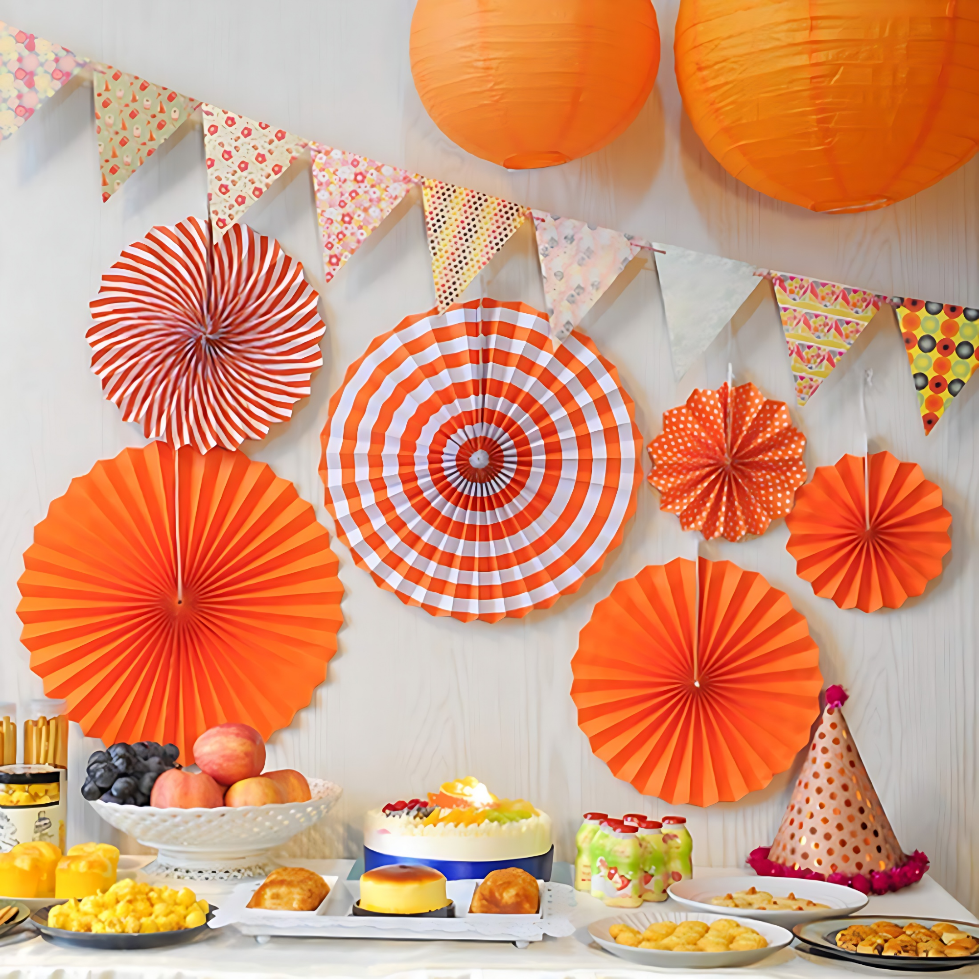 Hanging Paper Fans Party Decoration - Perfect for Anniversary, Birthday, Baby Shower, Valentine's Day, Home, Restaurants, Showroom Decoration - Pack of 6 Pieces