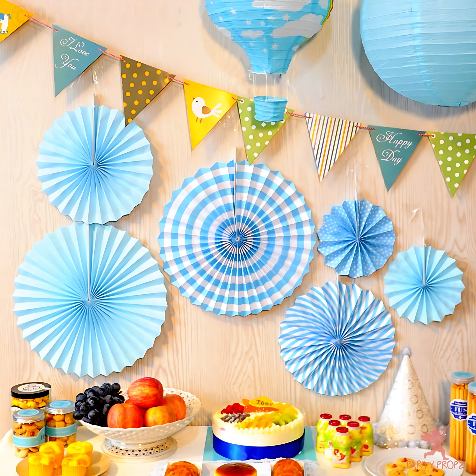 Hanging Paper Fans Party Decoration - Perfect for Anniversary, Birthday, Baby Shower, Valentine's Day, Home, Restaurants, Showroom Decoration - Pack of 6 Pieces