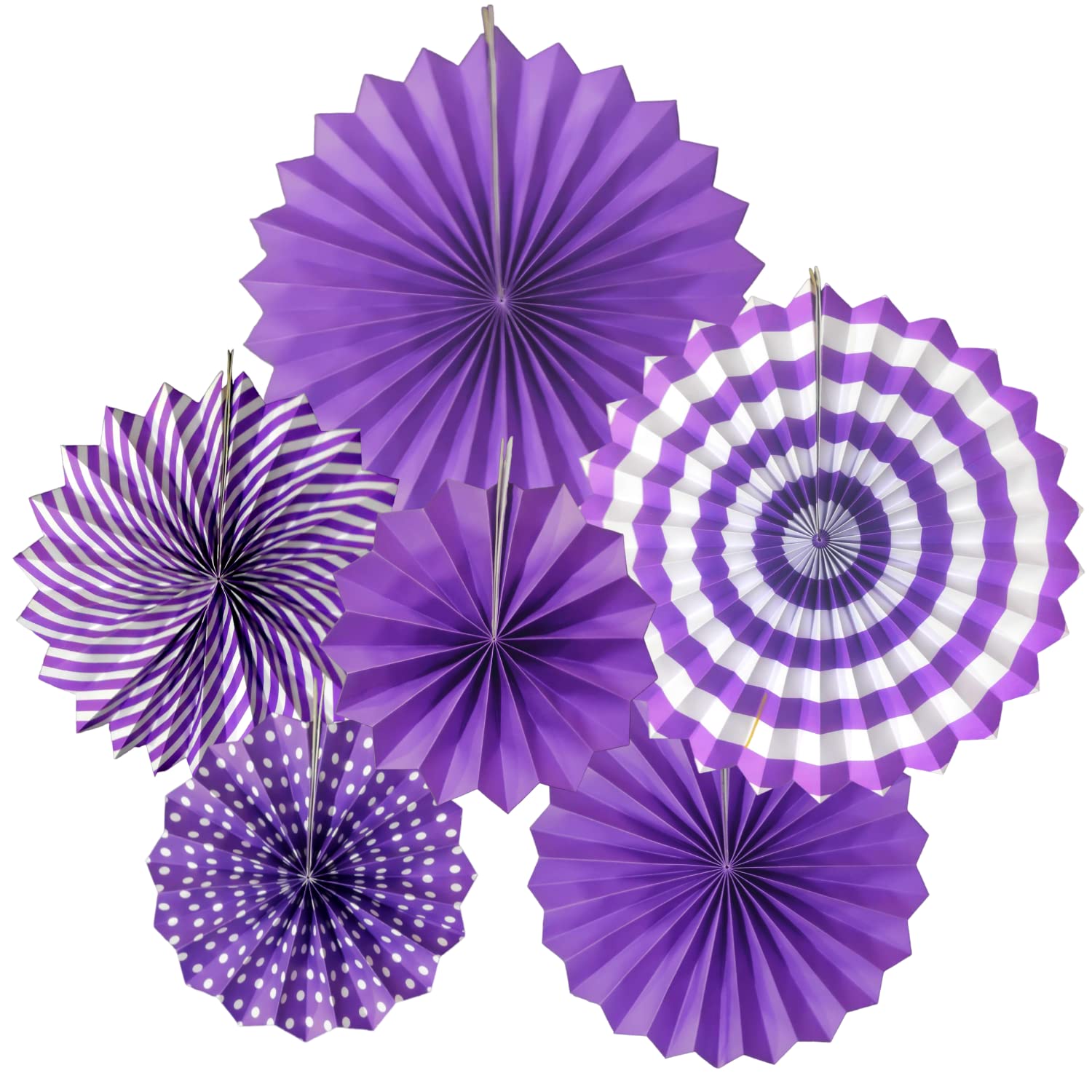 Hanging Paper Fans Party Decoration - Perfect for Anniversary, Birthday, Baby Shower, Valentine's Day, Home, Restaurants, Showroom Decoration - Pack of 6 Pieces