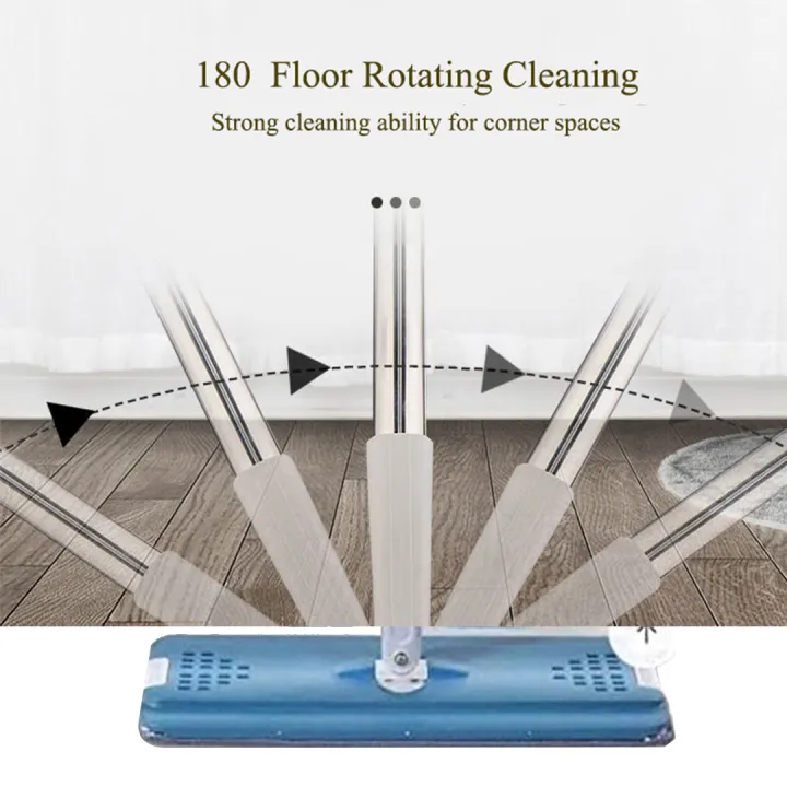 Picture of Proclean Hand Free Easy Use Self-Washed Microfiber Magic Flat Mop For Floor Cleaning (Bucket + Mop Handle+ 2PC Mop Two side lock Pads)_FM-0629_new