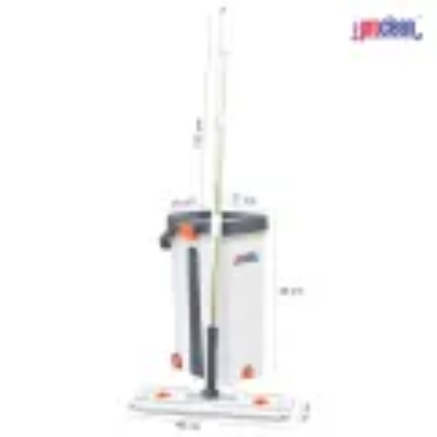 Picture of Premium Flat Mop FM-2012 Plastic Flat Mop Bucket Wet and Dry Use Comfortable Durable Grip Pour Handle Suitablefor Indoor and Outdoor Use