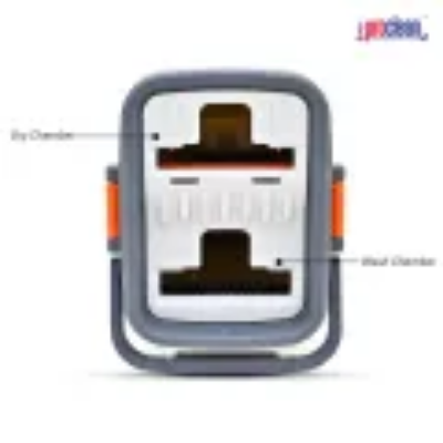 Picture of Premium Flat Mop FM-2012 Plastic Flat Mop Bucket Wet and Dry Use Comfortable Durable Grip Pour Handle Suitablefor Indoor and Outdoor Use