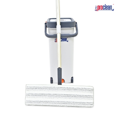 Picture of Premium Flat Mop FM-2012 Plastic Flat Mop Bucket Wet and Dry Use Comfortable Durable Grip Pour Handle Suitablefor Indoor and Outdoor Use