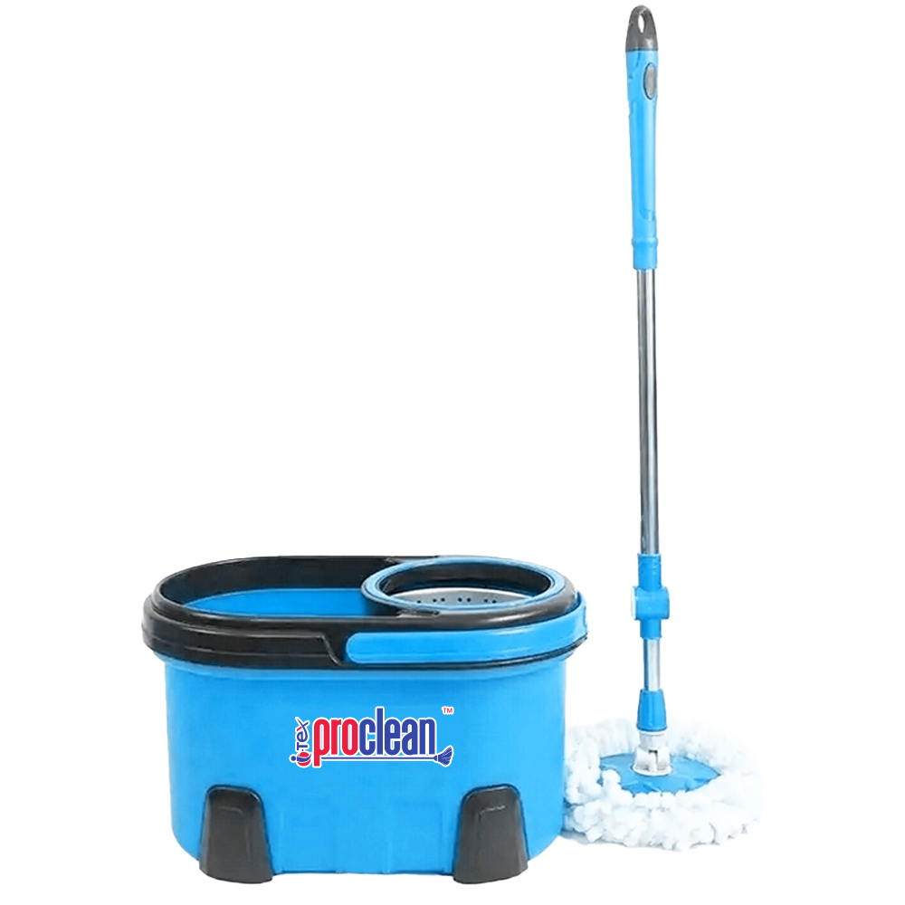 Picture of Stainless Steel 360 Spin Mop & Bucket Floor Cleaning System Included Easy Press Handle with 1 Microfiber Mop Heads_RM-0032