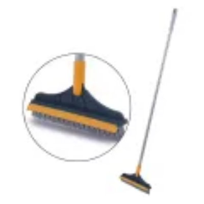 Picture of Bathroom Cleaning Brush with Wiper 2 in 1_FB-2005 Tiles Cleaning Brush Floor Scrub Bathroom Brush with Long Handle Rotatable Head. Bathroom Floor Cleaning Brush (2 in 1 Cleaning Brush)