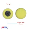 Picture of 6 Pieces SS Ball with Sponge Scourer, Kitchen Cleaning Dish Sponge
 for Removing Hard Dirt, Oil, Non-Scratch Non-Stick Pan_BSS-9999