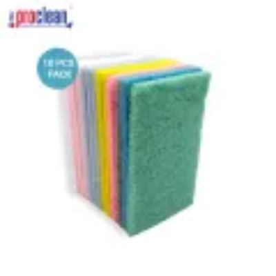 Picture of Proclean Scouring Pads Cleaning Scrub Sponge Non Scratch Scouring
 Pads Flexible Scouring Sponge Perfect For Kitchen Dishes Cleaning
-Quick Dry Souring Pads 10 Pcs Pack_CS-0513