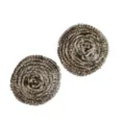 Picture of Stainless Steel Dish Scourers 2 pcs Pack 25g - Scouring Pad, PotScrubber, Stainless Steel Scrubber, Steel Wool Scrubber, Metal Sponge_ss-0155