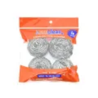 Picture of Stainless Steel Dish Scourers SS-0148-8 (08 PCS Pack 20g) - 
Scouring Pad, Pot Scrubber, Stainless Steel Scrubber, Steel Wool Scrubber, Metal Sponge