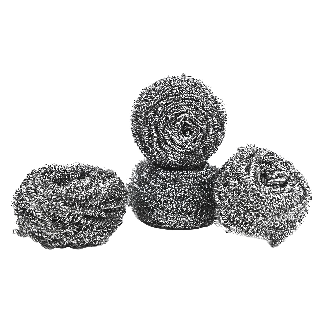 Picture of Stainless Steel Dish Scourers SS-0148-8 (08 PCS Pack 20g) - 
Scouring Pad, Pot Scrubber, Stainless Steel Scrubber, Steel Wool Scrubber, Metal Sponge