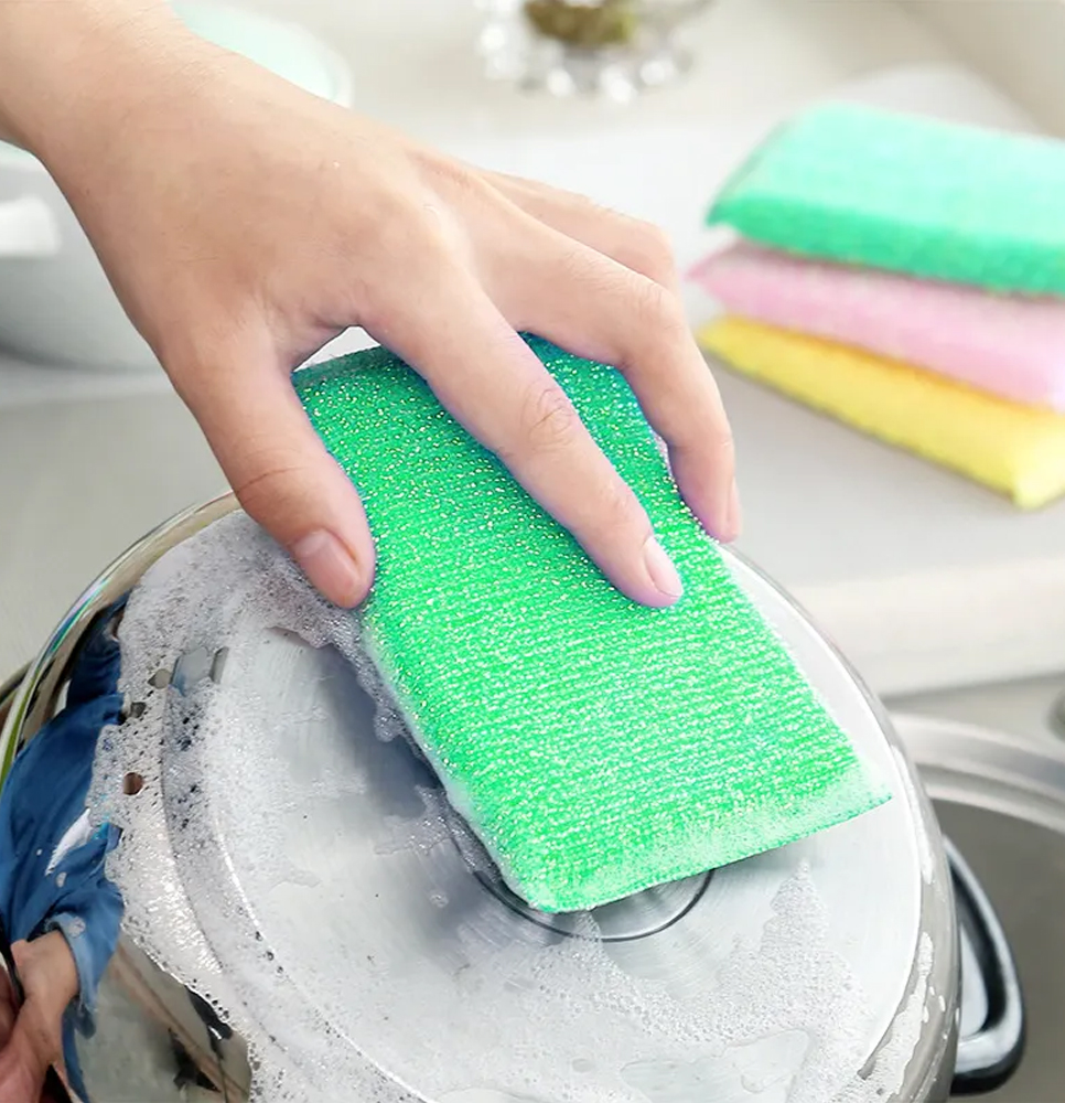 Picture of Multifunctional Foam Scrubber AS-1930 For Dish Wash -(4pcs) For Washing Dishes Cleaning Sponge Brush Dishwashing Cleaner For Sink Kitchen Cooking Stove, and many more