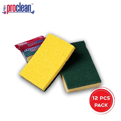 Picture of 12 Pcs Pack Cleaning Heavy Duty Scrub Cellulose Sponge by
 Scrub-it - Non-Scratch - Scrubbing Sponges Use for Kitchen, 
Bathroom & More_CS-0230-12