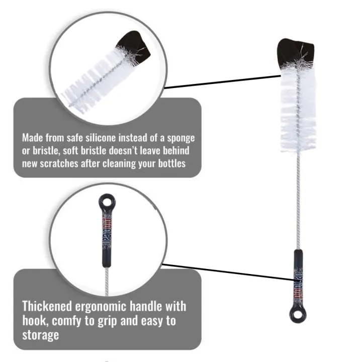 Picture of Proclean Magic Bottle Cleaning Brushes for Long Narrow Neck Bottles, Water Bottles, Baby Bottles, Tumblers, Drinking Glasses, Strews_ BB-1039