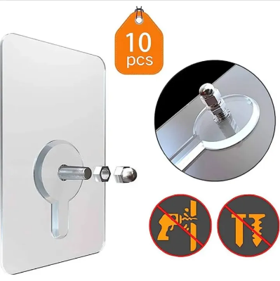 Picture of Hook Non-Marking Screw 10Pcs Punch-Free Wall
 Stickers Home Seamless Nail With Nut And Nut Cap