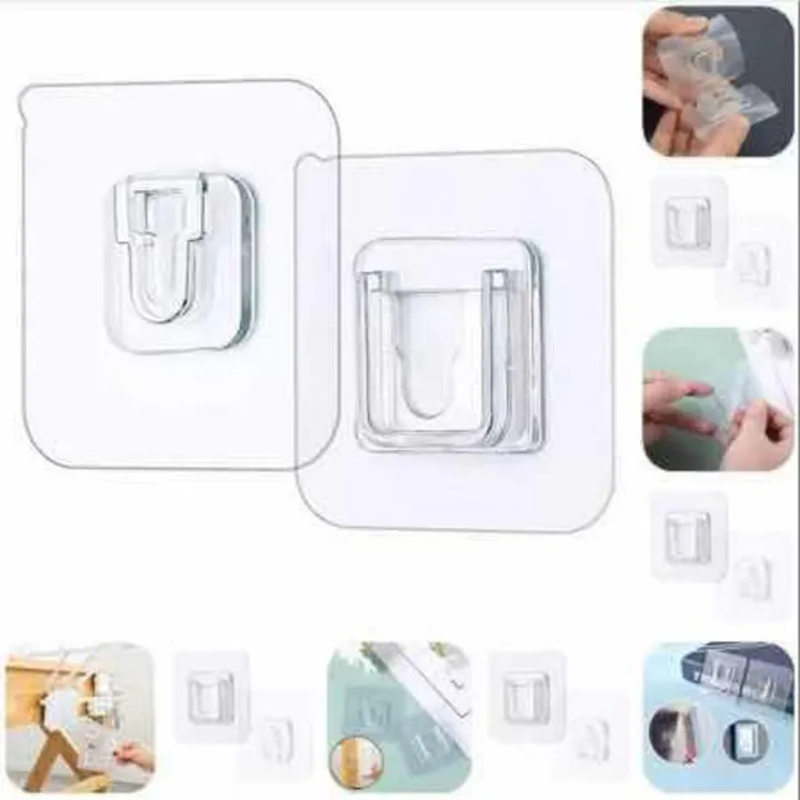 Picture of 8pcs Diamond wall hook self adhesive stylish design for multipurpose use