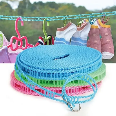 Picture of 5 m/16 feet Multi-Function Anti-Wind Rope Anti Slip Clothes line 
Cloth Hanging Rope With - hanger