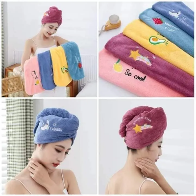 Picture of Coral Fleece Dry Hair Soft Shower Hair Towel Absorbent Quickly
 Drying Head Scarf Shower
