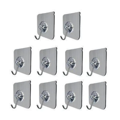 Picture of Transparent Plastic Wall Hooks Heavy Duty 10 pcs
