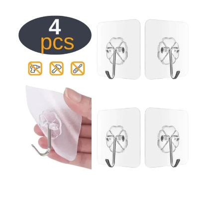 Picture of Strong Self Adhesive Hooks Key Storage Hanger for Kitchen 
Bathroom Door Wall Multi-Function decoration