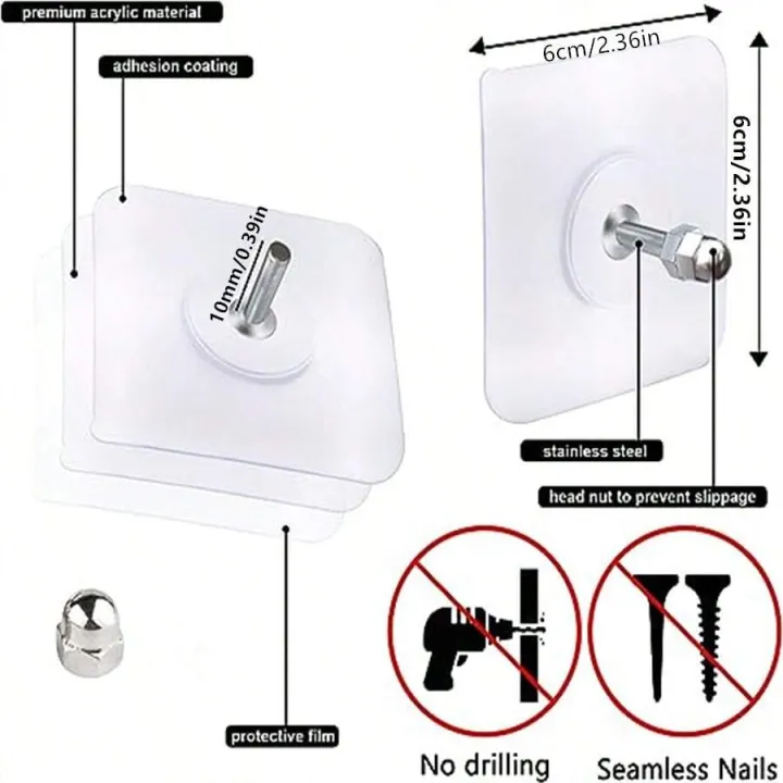 Picture of Strong Self Adhesive Hooks Key Storage Hanger for Kitchen Bathroom Door Wall Multi-Function decoration