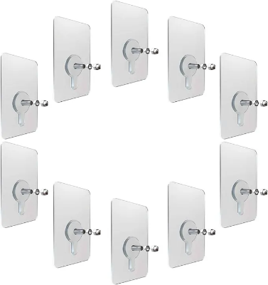 Picture of Strong Self Adhesive Hooks Key Storage Hanger for Kitchen Bathroom Door Wall Multi-Function decoration