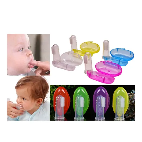 Picture of Silicone Baby Finger Tooth Brush with Box For Kids - Transparent