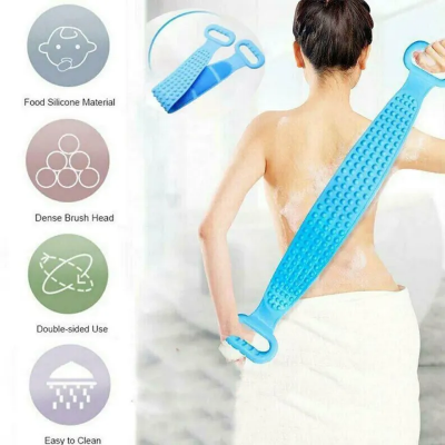 Picture of Silicone Bath Body Brush, Shower Massager/Exfoliating Back
 Scrubber for Shower/Back Scratchier/Body Skin Scrubber Deep Clean