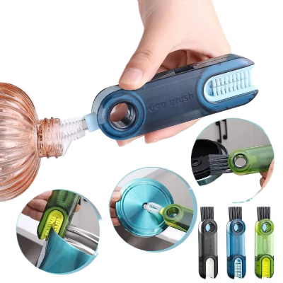 Picture of 3 in 1 Cup Lid Cleaning Brush Set Multifunctional Bottle Brush
 Cleaner Tiny Bottle Cup Lid Brush