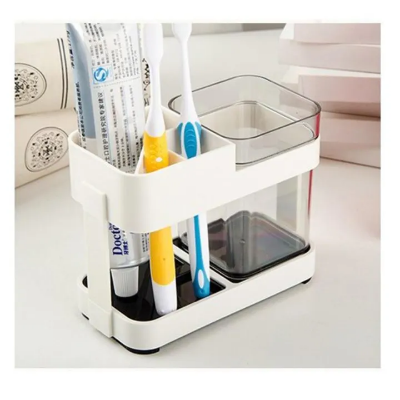 Picture of 1pcs Toothbrush holder punch-free modern minimalist rack wall-mounted toothbrush holder bathroom creative home family of four - bathroom corner shelf multicolor