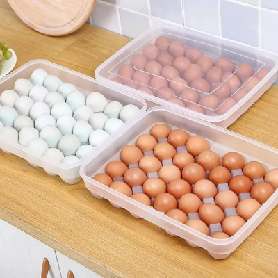 Picture of 34 Grid Egg Storage Box Large Capacity Kitchen Refrigerator Egg Case Organizer Holder Box Plastic Egg Dispenser Container Case Storage
